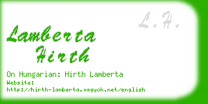 lamberta hirth business card